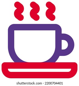 Steaming hot cup of coffee kept on saucer.