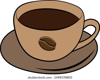 Steaming Hot Cup of Coffee on Saucer