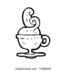 steaming hot cup of tea cartoon
