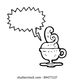steaming hot cup of tea cartoon