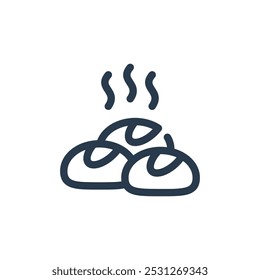Icono de rollos de cena caliente al vapor