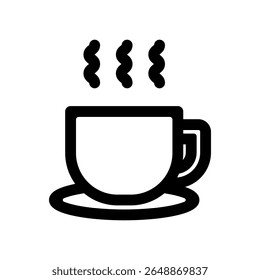 Steaming hot drink vector icon illustration.