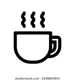 Steaming hot drink vector icon illustration.
