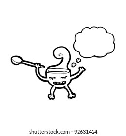 steaming hot soup bowl cartoon