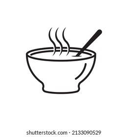 Cocina de sopa caliente al fondo blanco. vector modificable.
