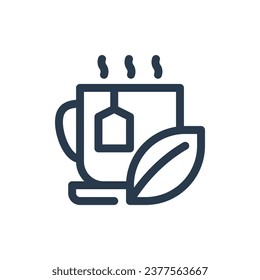 Steaming Hot Tea Winter Relaxation Vector Icon Illustration