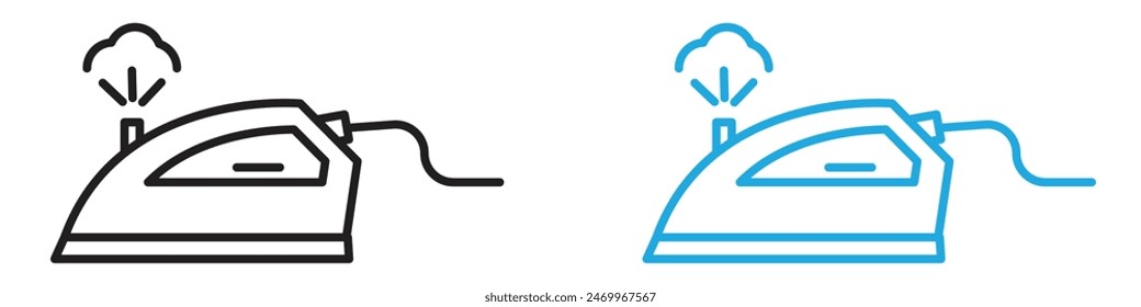 Steaming iron icon line art vector