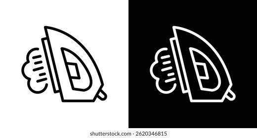 Steaming iron icon vector for web and mobile app. Symbol isolated.