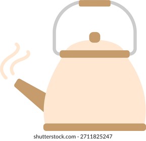 Ilustración de icono plano de caldera de vapor