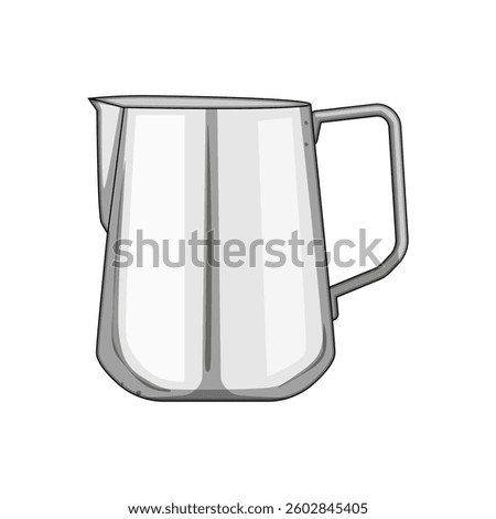steaming milk frothing pitcher cartoon. latte cappuccino, barista spout, jug pour steaming milk frothing pitcher sign. isolated symbol vector illustration
