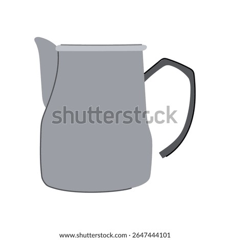 steaming milk frothing pitcher cartoon. espresso coffee, cappuccino foam, pour capacity steaming milk frothing pitcher sign. isolated symbol vector illustration