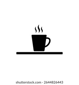 Steaming Mug on Table, Hot Drink and Cozy Atmosphere