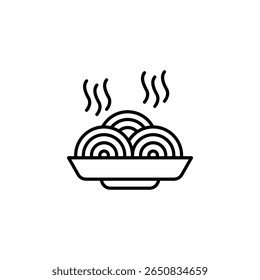 Steaming Noodles In A Bowl With A Minimalist And Clean Design