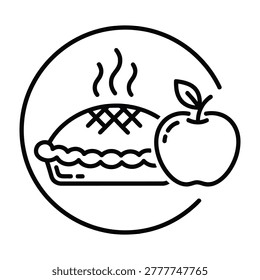 A steaming slice of apple pie with a whole apple beside it on a plate, perfect for dessert or snack