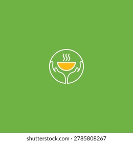The steaming soup bowl icon in the 2-handed design below symbolizes a professional serving method.