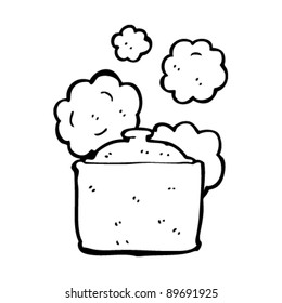 caricatura de la olla de cocina tradicional al vapor