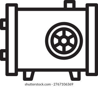 Steam-Powered Industrial Boiler Vector Icon with Visible Valve Handle – Perfect for Engineering Manuals, Historical Machinery Infographics, Technical Documentation, Power Plant Diagrams