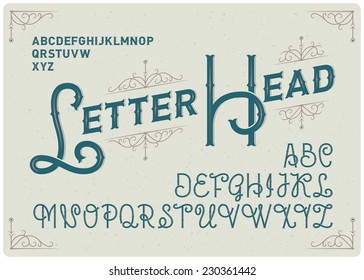 Steampunk Alphabet With Decorative Ornate