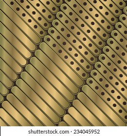 Steampunk background of thin metal plates. Vector illustration