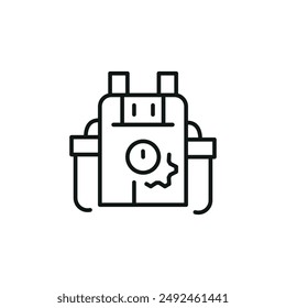 Steampunk Backpack Icon. Simple Steampunk Backpack Icon for Social Media, App and Web Design. Vector Illustration