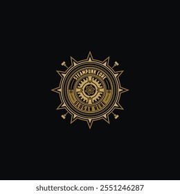 Selo Steampunk perfeito para o logotipo com engrenagem simples