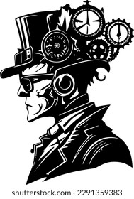 Steampunk | Black and White Vector illustration