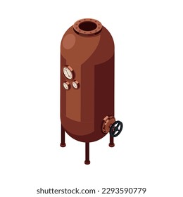 Steampunk boiler steam powered machinery element isometric icon 3d vector illustration