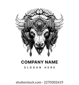 steampunk bull bison buffalo logo is a unique and captivating representation of power and innovation. It combines elements of the wild west and futuristic technology