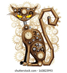 Steampunk Cat Vintage Style