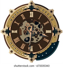 steampunk clock background