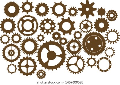 Steampunk cogs and gears, vintage wheels