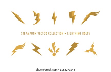 Steampunk Collection Isolated - Lightning Bolts