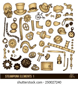 Steampunk elements for infographic and design