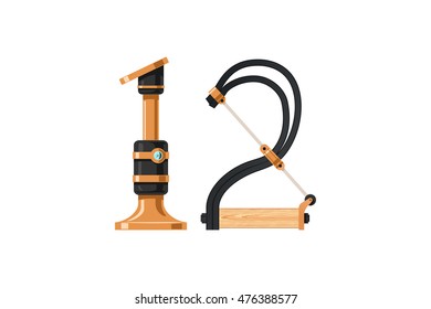 steampunk font made of different technical pieces: pipes, blocks, screws, etc. Numbers one and two