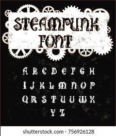 Steampunk Font - Retro Vector Font