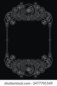 Steampunk frame vector eps format