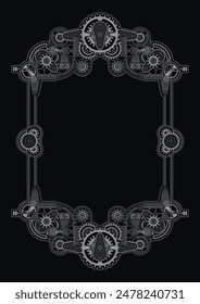 Steampunk frame vector eps format