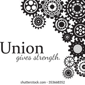 Tarjeta de marco de colección de engranajes Steampunk, concepto de tecnología de máquina industrial, Ilustración vectorial de fondo de rueda dentada de acero
