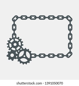 Steampunk gear frame laser quality vector illustration cut