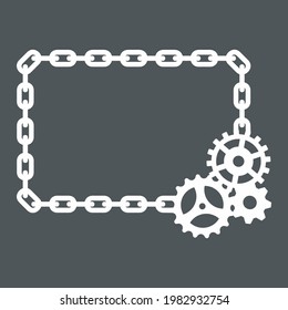Steampunk gear frame laser quality vector illustration cut