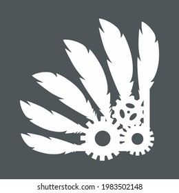 Steampunk gear wing laser quality vector illustration cut