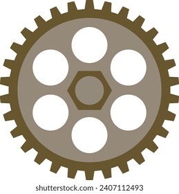 Steampunk gears Copper material version