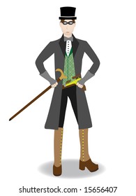 Steampunk Gentleman with gun Isolated Vector