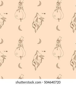 Steampunk girl pattern