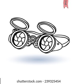 Steampunk glasses, hand drawn vector illustration.