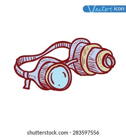 Steampunk glasses, hand drawn vector illustration.