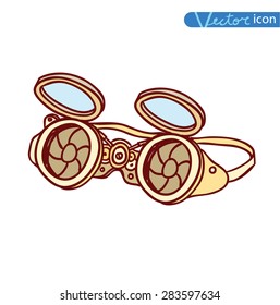 Steampunk glasses, hand drawn vector illustration.