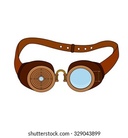 Steampunk glasses with metal elements in doodle style