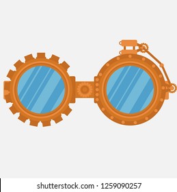 Steampunk goggles isolated on white photo-realistic vector illustration