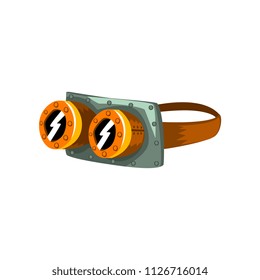 Steampunk goggles mask, antique device vector Illustration on a white background